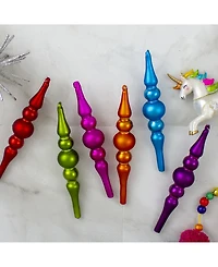 Northlight Count Vibrantly Colo Matte Glass Christmas Finial Ornament