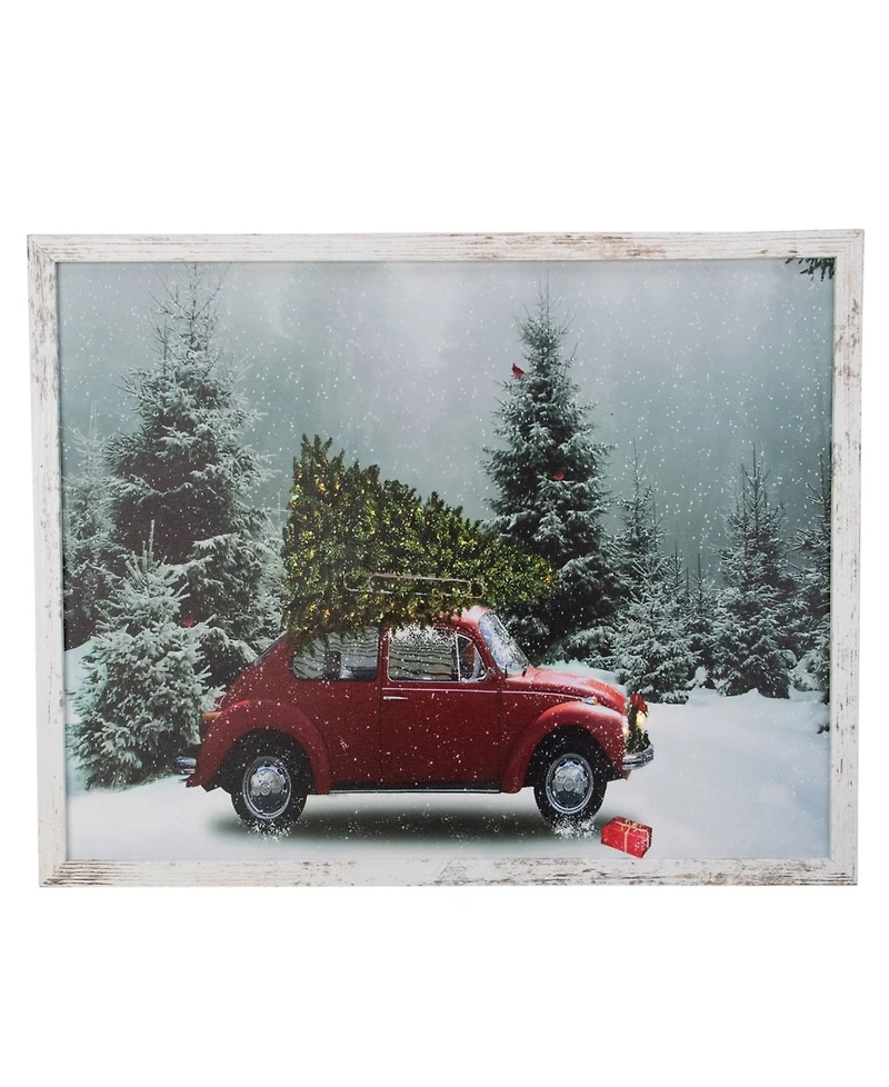 Northlight Distressed Frame Vintage-Like Vw Car Led Lighted Christmas Canvas