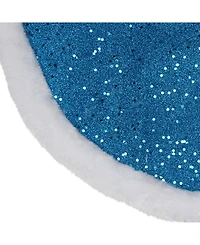 Northlight Glitter Mini Christmas Tree Skirt with Faux Fur Trim