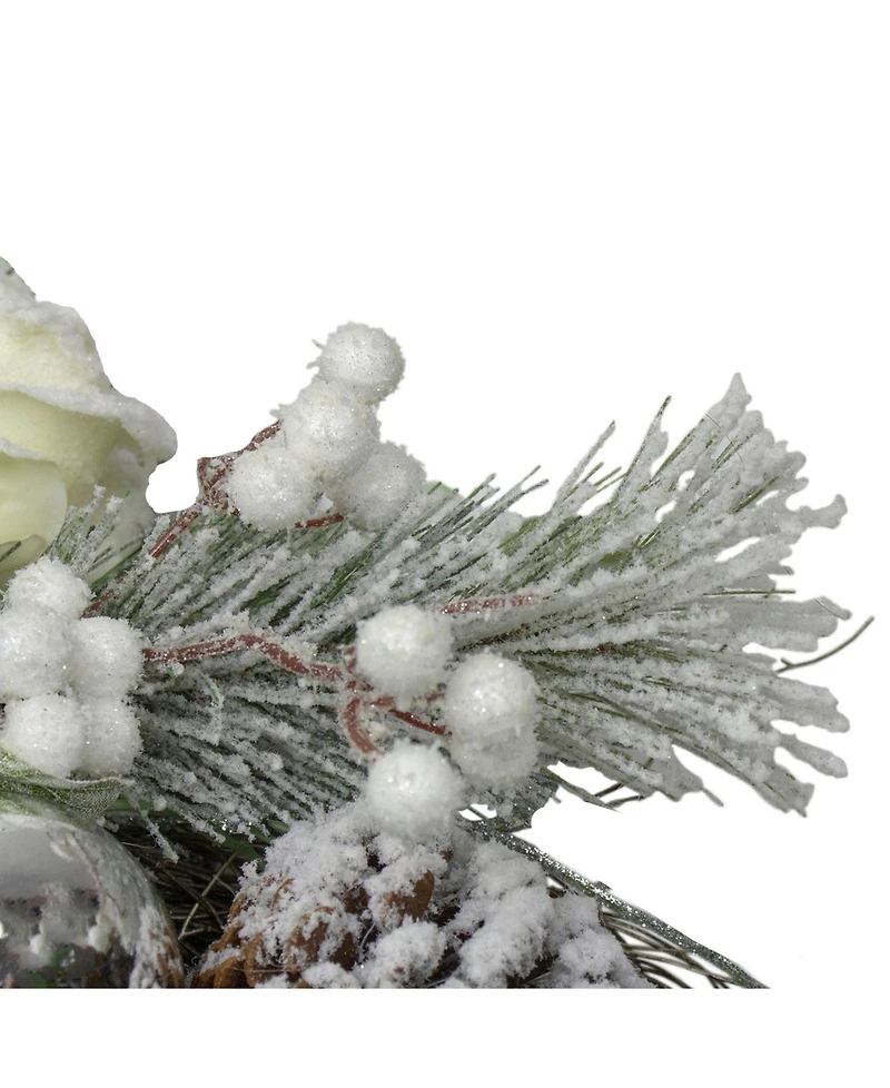 Northlight Unlit Floral Flocked Pine Artificial Grapevine Christmas Wreath