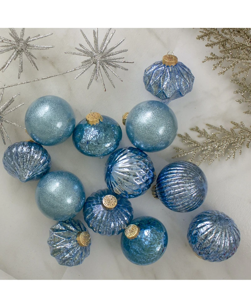 Northlight Teal Blue Contemporary-Finish Christmas Ornaments
