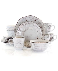 Elama Rustic Birch 16 Pc. Dinnerware Set, Service for 4