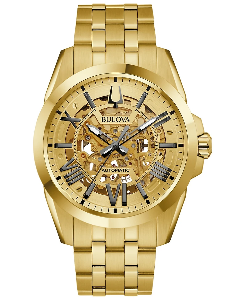 Bulova Men's Automatic Classic Sutton Gold-Tone Stainless Steel Bracelet Watch 46mm