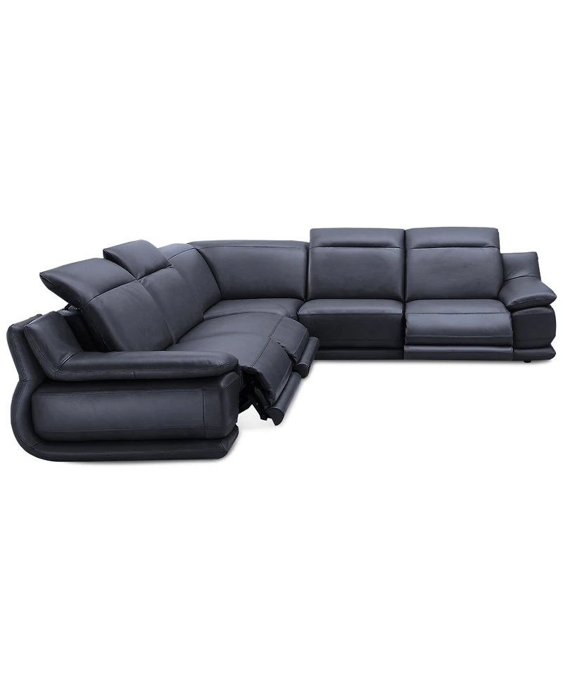 Daisley -Pc. Leather "L" Shaped Sectional Sofa with Power Recliners