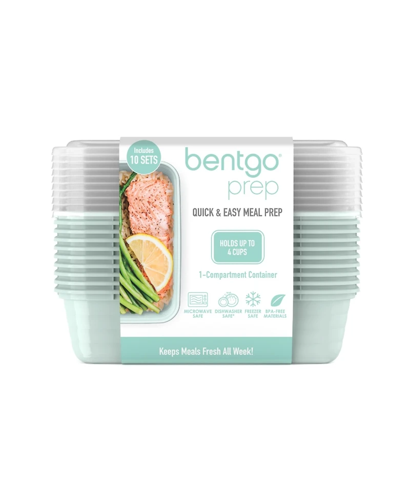 Bentgo Food Prep 1-Compartment Food Storage Containers, Pack of 10