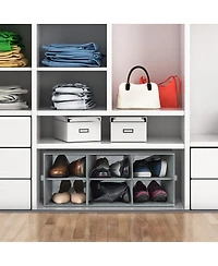 Sorbus Shoe Organizer Bin, 6 Section Cubby Shoe Shelves, Foldable Portable Detachable Closet Organizer Storage for Home Organization