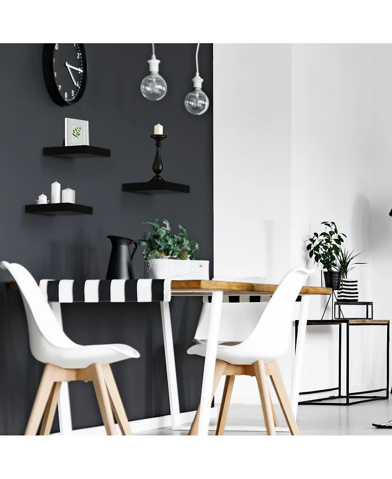 Sorbus 9 Inch Set of 3 Square Wall Mounted Floating Shelves - for Living Room Decor, Bedroom, Bathroom Decor, Home & Kitchen