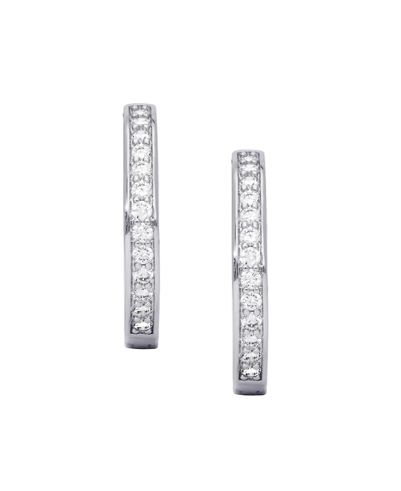 Macy's Cubic Zirconia Pave Round Hoop Earrings