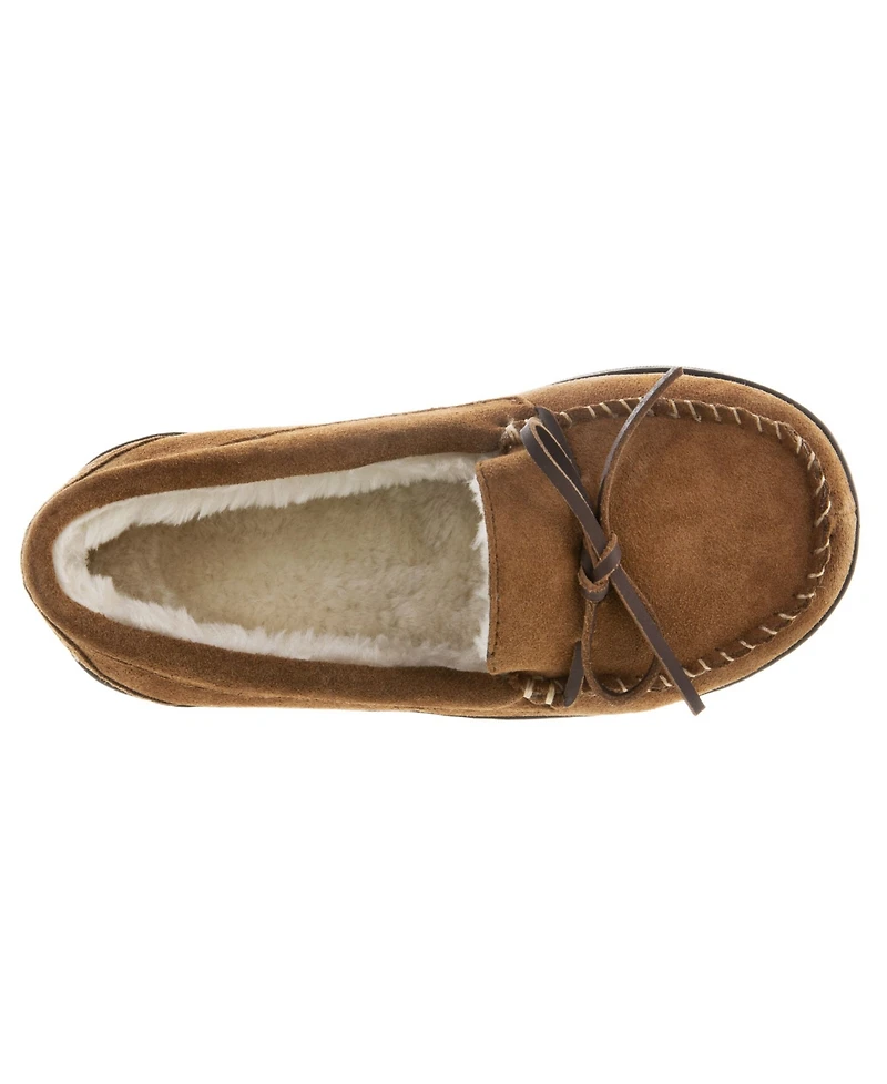 Isotoner Signature Women's Sage Genuine Suede Moccasin Slippers