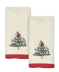Spode Christmas Trees 2-Pack Fingertip Towels, 11" x 18"