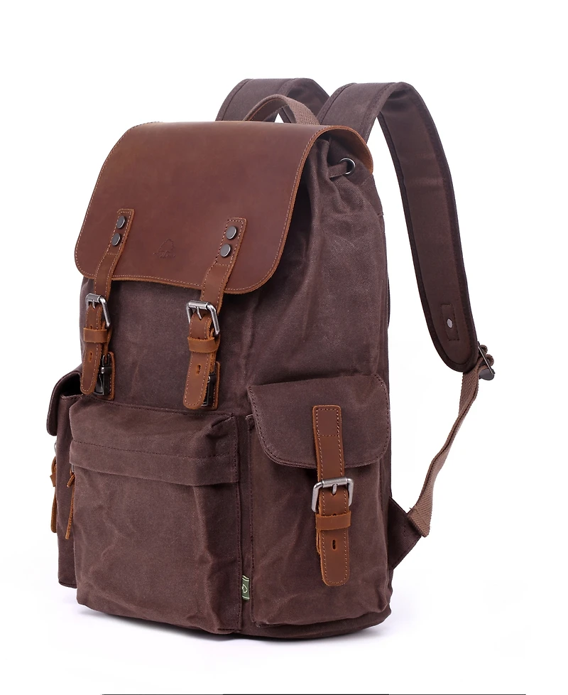 Tsd Brand Stone Creek Waxed Canvas Backpack Handbag