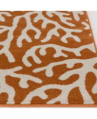 Closeout! Portland Textiles Tropicana Allover Coral Orange 5' x 7'3" Outdoor Area Rug
