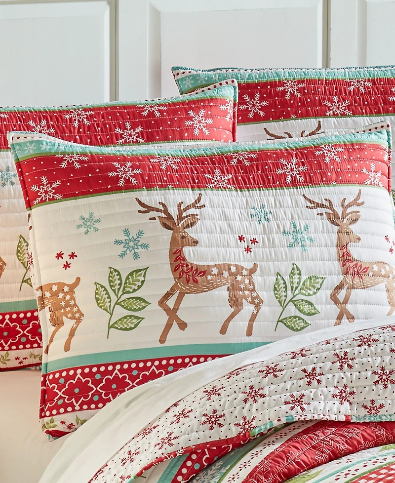 Levtex Let It Snow Festive Christmas 3-Pc. Quilt Set, King