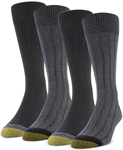 Men's 4-Pack Casual Rib Crew Socks, Created for Macy's