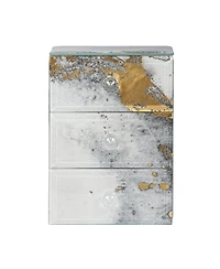 Mele Co. Maura Marbled Glass Jewelry Box with Gold Accents