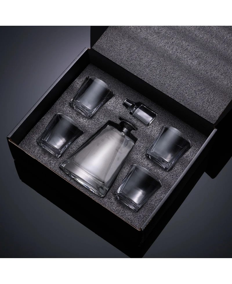 JoyJolt Luna Whiskey Decanter Set of 5