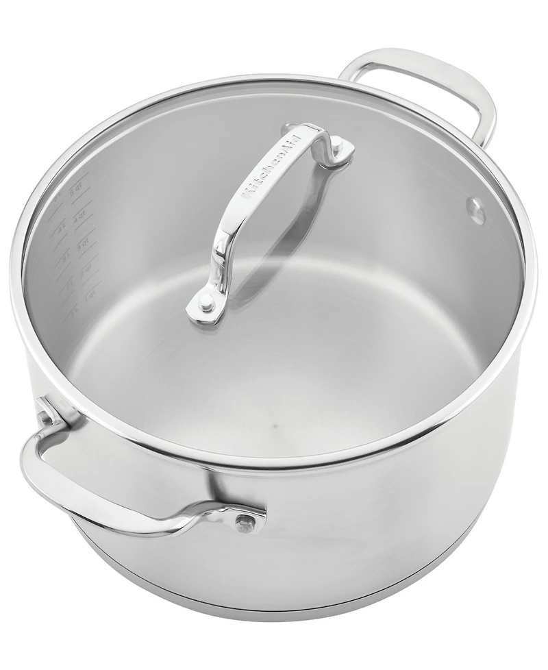 KitchenAid 3-Ply Base Stainless Steel 11 Piece Cookware Induction Pots and Pans Set