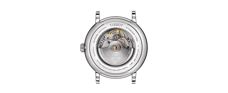 Tissot Men's Swiss Automatic Carson Premium Powermatic 80 Blue Leather Strap Watch 40mm