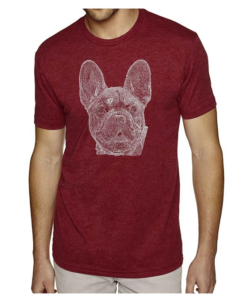 La Pop Art Men's Premium Word French Bulldog T-shirt