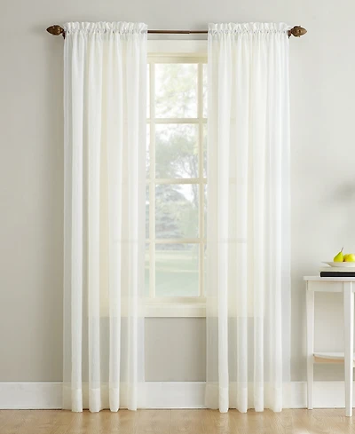 Crushed Sheer Voile Rod Pocket Curtain Panel