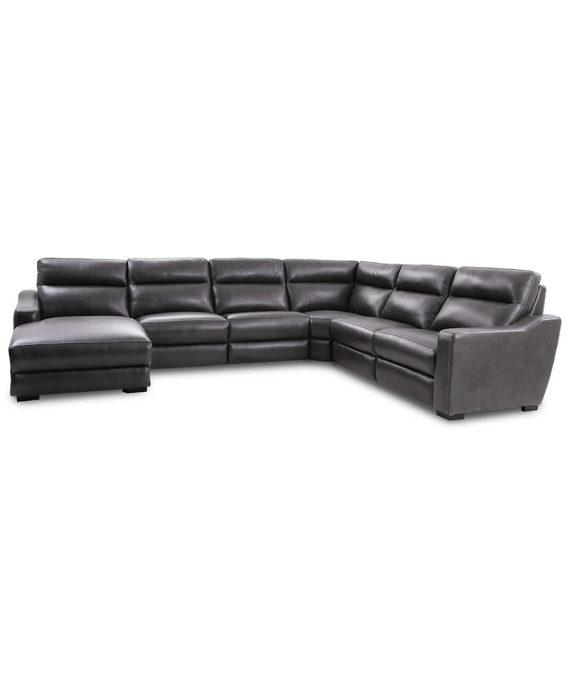 Gabrine -Pc. Leather Sectional with Power Headrests and Chaise