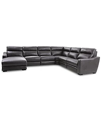 Gabrine -Pc. Leather Sectional with Power Headrests and Chaise