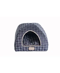 Armarkat Cat Bed C65HHG/Ls For Indoor Cats, Purple Gray Combo Checkered Pattern With Removable Washable Cushioned Pillow
