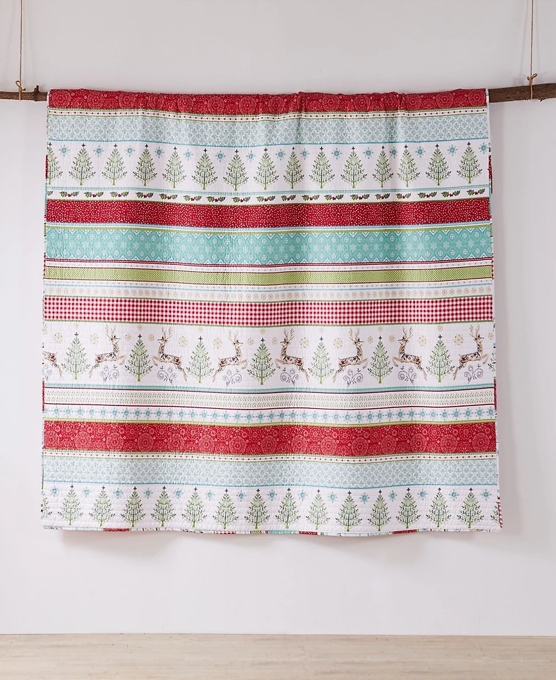 Levtex Comet & Cupid Folk Christmas Quilted Quilt