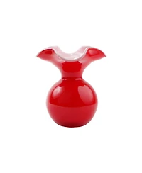 Vietri Hibiscus Glass Red Small Fluted Vase