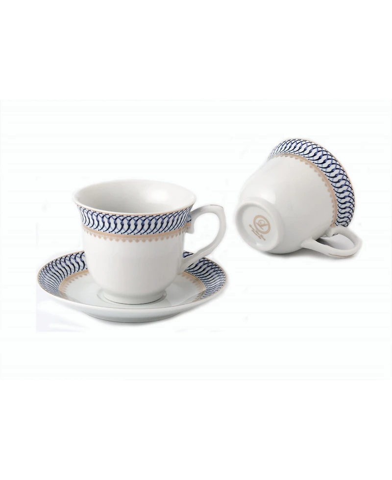 Lorren Home Trends 8 Piece 8oz Tea or Coffee Cup and Saucer Set