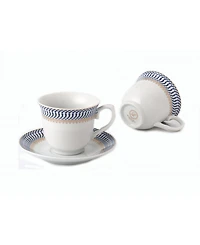 Lorren Home Trends 8 Piece 8oz Tea or Coffee Cup and Saucer Set