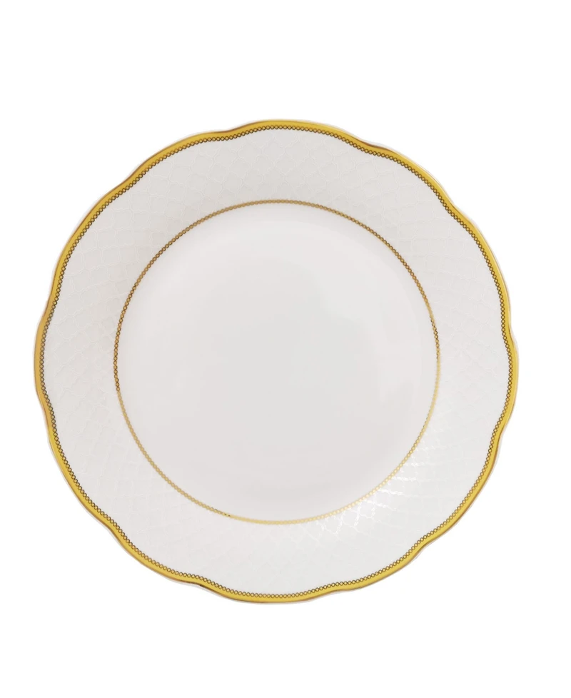 Lorren Home Trends Porcelain China 57 Piece Gloria Wavy Dinnerware Set, Service for 8