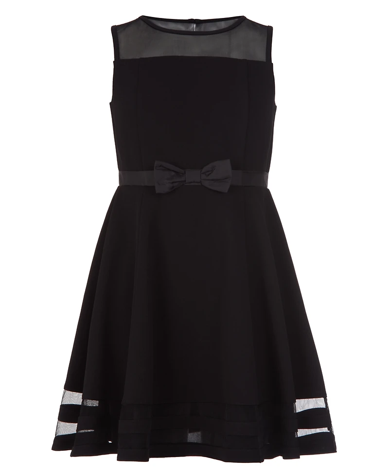 Calvin Klein Big Girls Illusion Mesh Bow Front Dress
