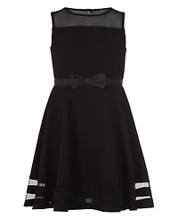 Calvin Klein Big Girls Illusion Mesh Bow Front Dress