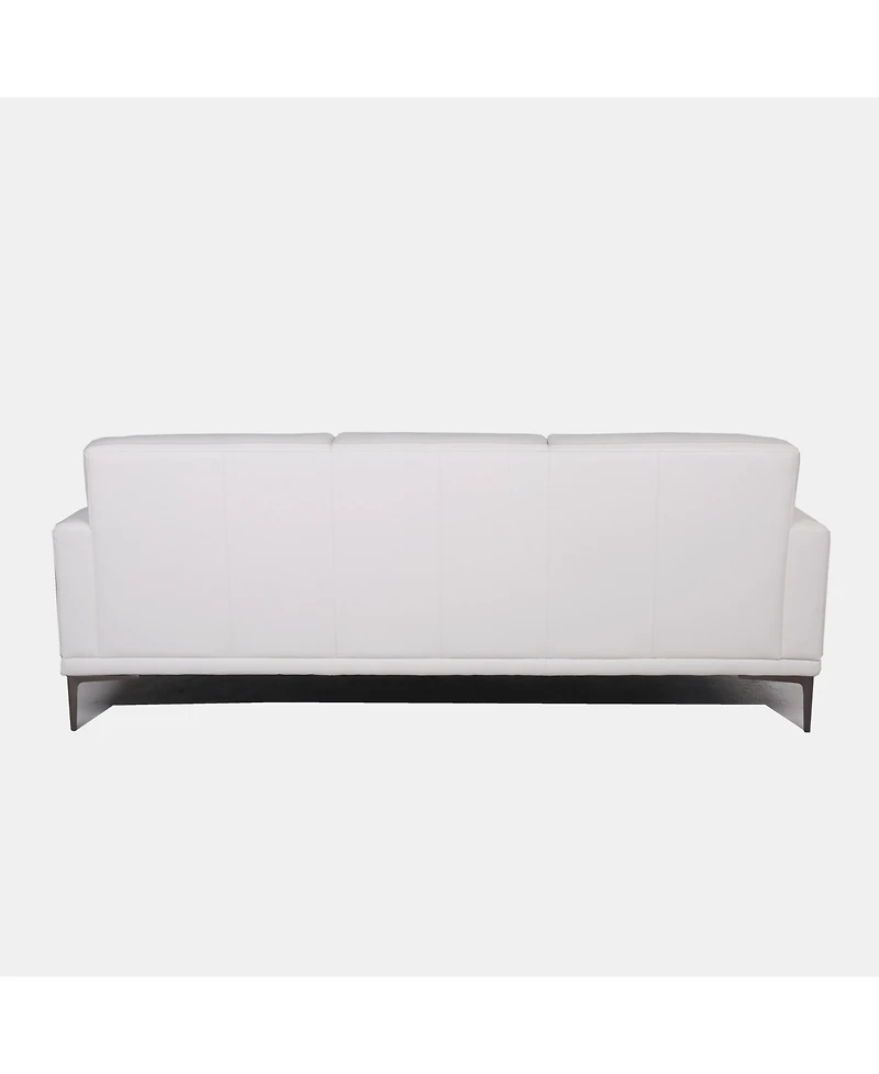 Michola Mid-Century Leather Sofa in White