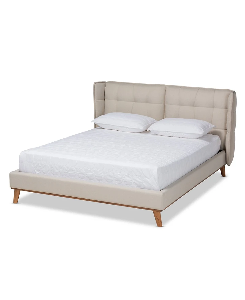 Gretchen Modern and Contemporary Queen Size Platform Wingback Bed