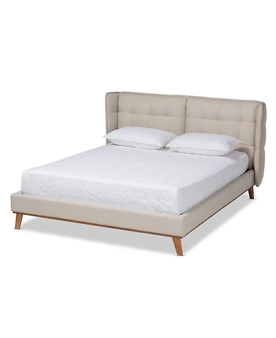 Gretchen Modern and Contemporary Queen Size Platform Wingback Bed