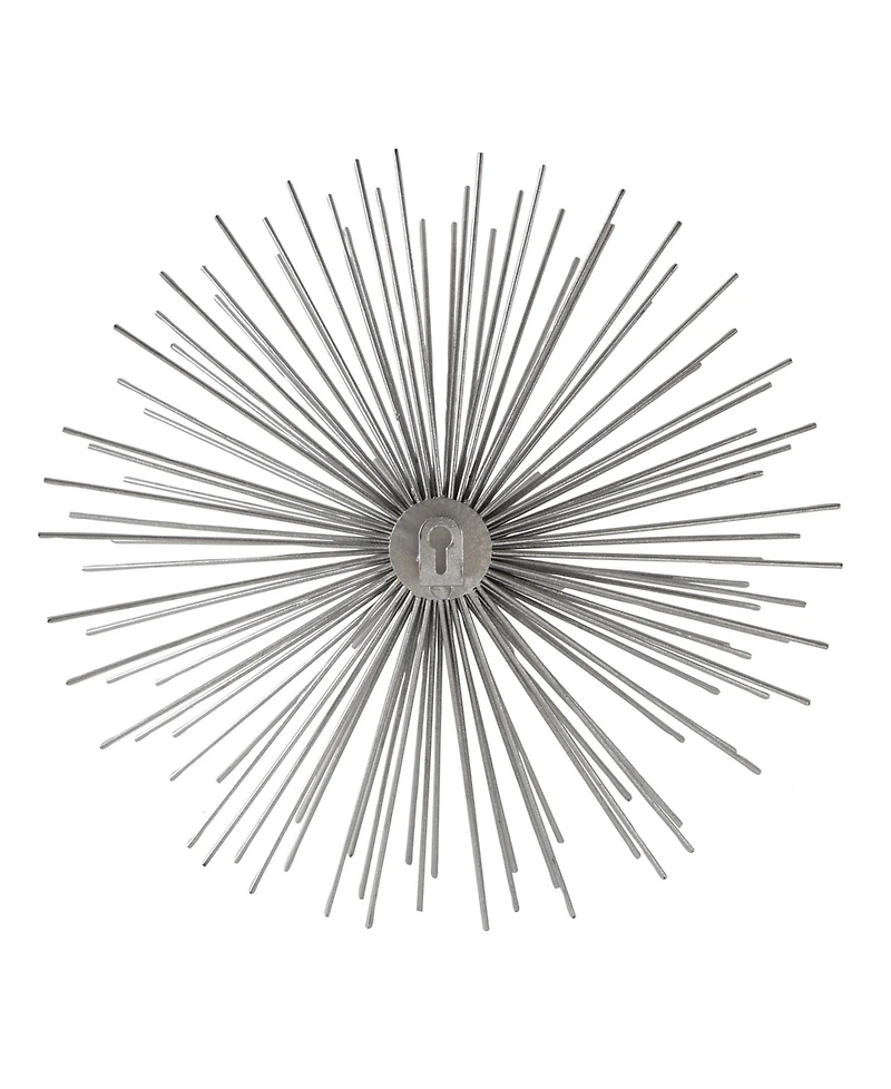 CosmoLiving by Cosmopolitan Set of 3 Silver Tin Contemporary Abstract Wall Decor, 6", 9", 12"