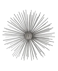 CosmoLiving by Cosmopolitan Set of 3 Silver Tin Contemporary Abstract Wall Decor, 6", 9", 12"