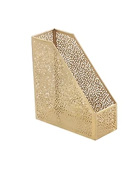 CosmoLiving by Cosmopolitan Gold Iron Glam Magazine Holder, 12 x 5 x 10