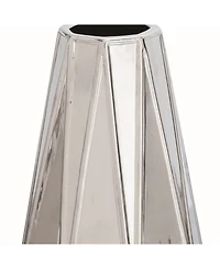 CosmoLiving by Cosmopolitan Set of 3 Silver Stoneware Glam Vase, 7", 11", 15"
