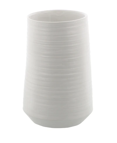 CosmoLiving by Cosmopolitan White Porcelain Contemporary Vase, 5" x 9"
