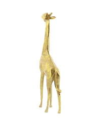 CosmoLiving by Cosmopolitan Set of 2 Gold Polystone Modern Giraffe Sculpture, 12", 15"