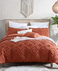 Swift Home Astonishing Rukai Clip Jacquard Gauze 5 Piece Comforter Set, King/California King