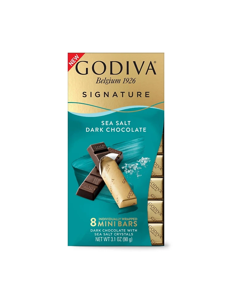 Godiva Set of 12, Signature Sea Salt Dark Chocolate Mini Bars