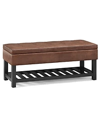 Simpli Home Cosmopolitan Storage Ottoman Bench with Open Bottom