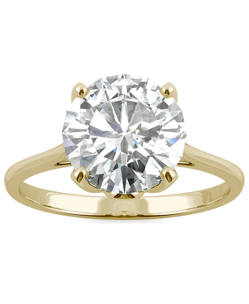 Moissanite Round Solitaire Ring (2-3/4 ct. tw. Diamond Equivalent) 14k White Gold or Yellow