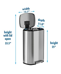 iTouchless 8 Gallon / 30 Liter SoftStep Stainless Steel Kitchen Trash Can with Odor Filter
