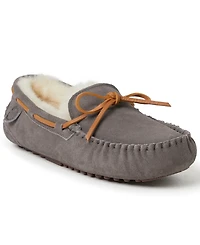 Dearfoams Men's Fireside By Victor Genuine Shearling Moccasin Slipper