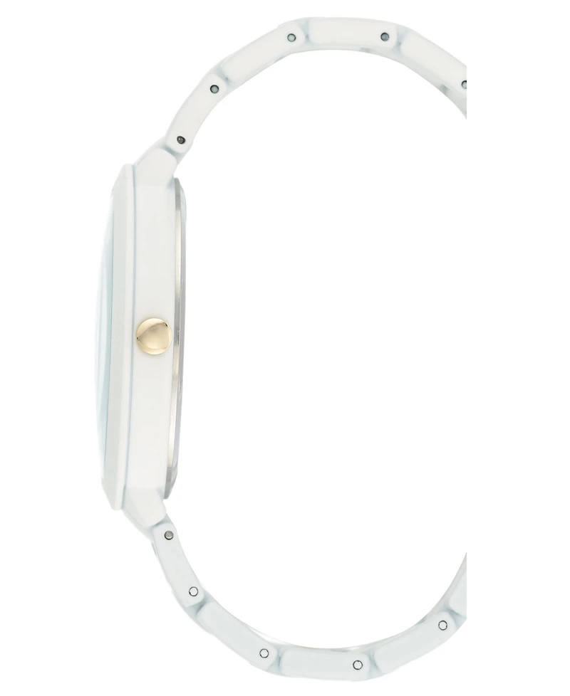 Nine West Women's White Rubberized Bracelet Watch, 40.5mm